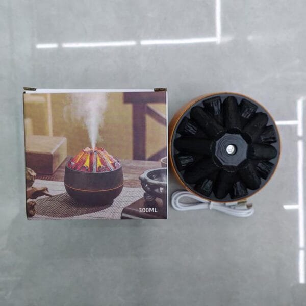 Creative charcoal fire humidifier Aromatherapy mini volcano USB portable desktop mini silent fog flame humidifier