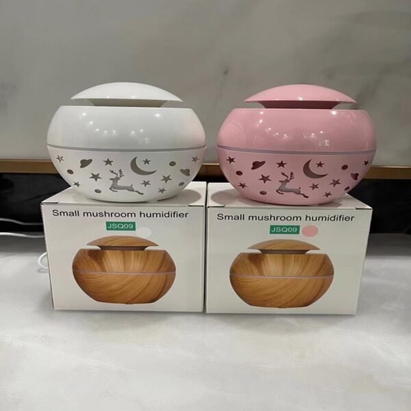 Creative wood grain humidifier small mushroom cross-border air ultrasonic hydration aromatherapy machine humidifier