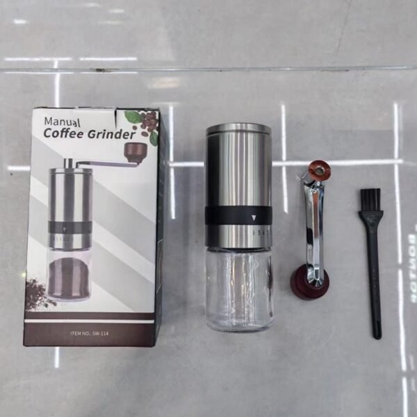 Stainless steel coffee bean grinder manual mill household ultra-fine small outdoor portable hand-cranked grinder