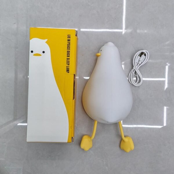 Lying duck night light bedroom charging children's sleep companion gift feeding bedside lamp creative silicone rubber pat lamp