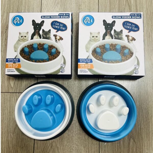 Household pet dog food bowl slow food dog educational anti-choking bowl slow food stop food non-slip cat bowl