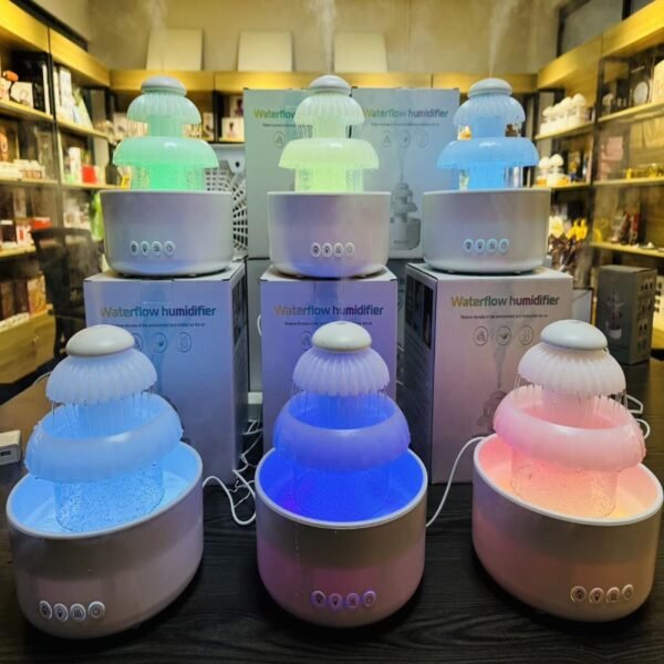 Water droplet humidifier bionic aromatherapy spray LED colorful atmosphere light USB water replenishment device decompression