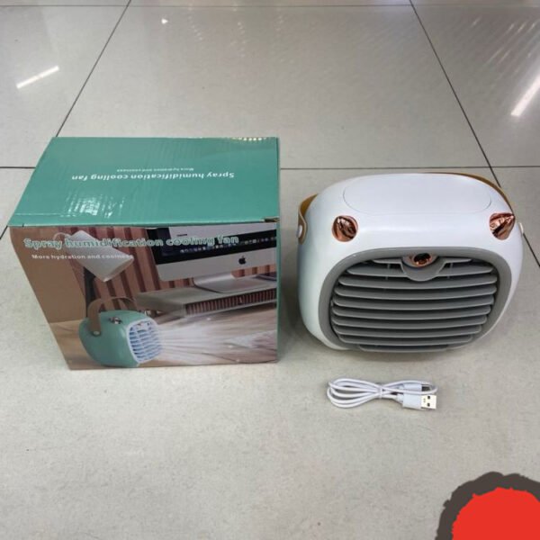 Dormitory car convenient fan spray humidification cold air hydration small monster fan USB charging desktop office