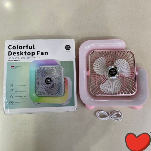 Running light fan desktop USB high wind night light desktop fan moon fan mini fan