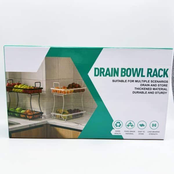 Detachable Double-Layer Fruit Tray Countertop Bread, Vegetable, and Fruit Basket Metal Rectangular Wrought Iron Fruit Basket