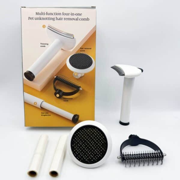 New 4-in-1 Multi-Function Pet Comb Set Cat Hair Comb, Dog Detangling Comb, Stainless Steel Fine-Tooth Comb