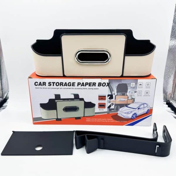 Car Seat Back Storage Box Multi-Functional Storage Compartment Tissue Holder Car Cup Holder In-Car Decorative Accessory