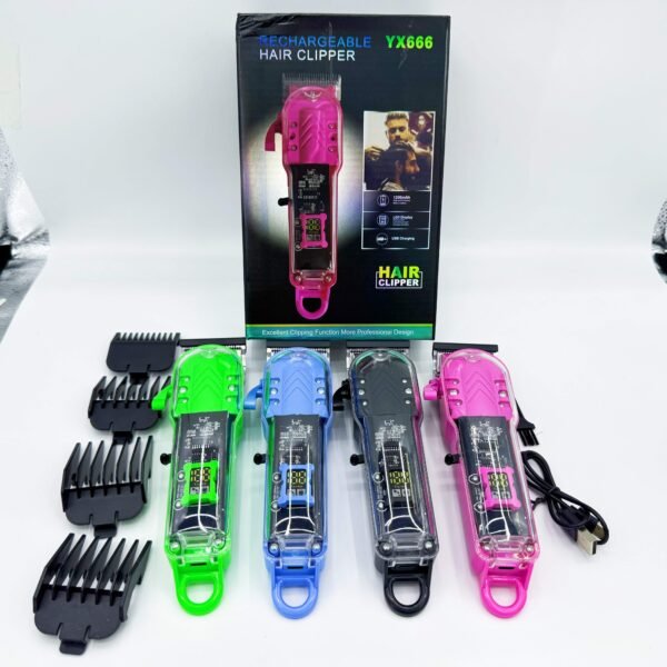 Transparent Body LCD Digital Display Professional Electric Hair Clipper for Cross-Border Use Bald Head Shaver