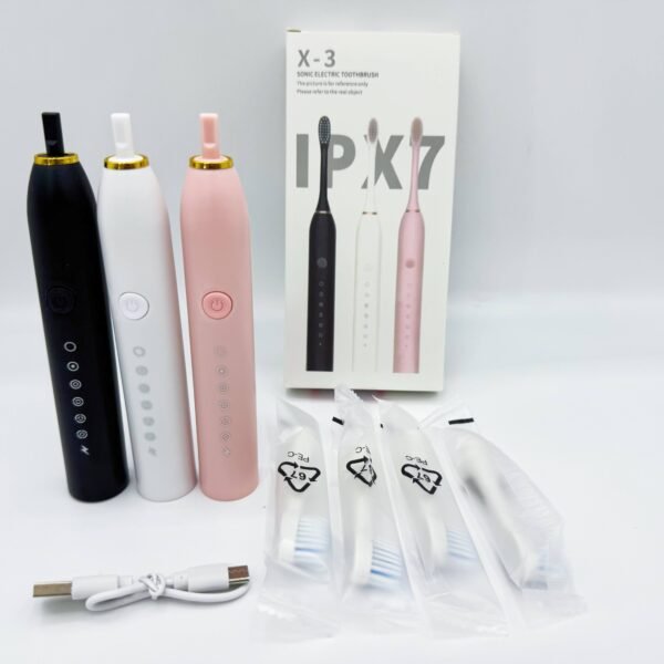 Six-Speed Sonic Smart Electric Toothbrush with USB Charging Base for Adults and Children