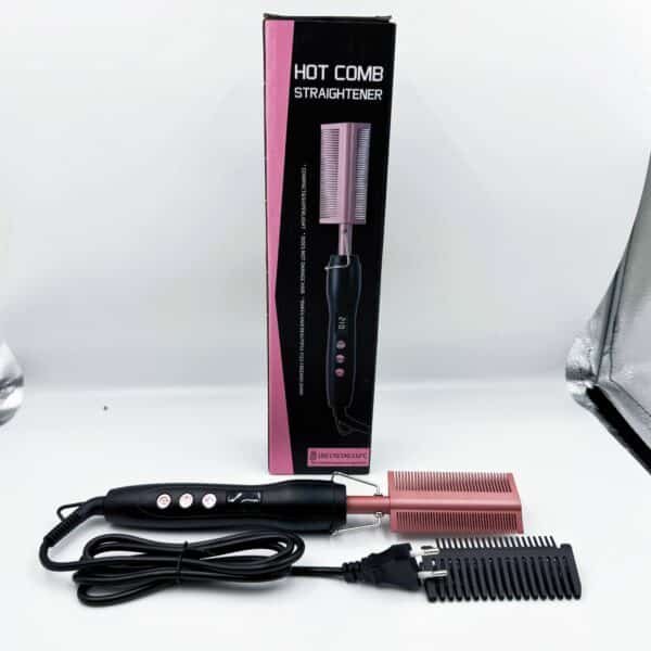 Electric Heating Copper Comb LCD Multi-Function Curling Iron 2-in-1 Home Curler TV Electric Heating Comb