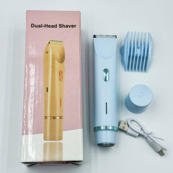 Unisex Hair Removal Device for Full Body Use Intimate Area Shaver Electric Dual-Head Pubic Hair Trimmer