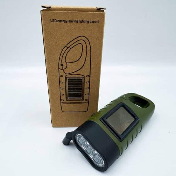 Solar-Powered Hand-Crank Flashlight Multi-Function Camping Power Source Emergency LED Flashlight Outdoor Lighting Generator Flashlight