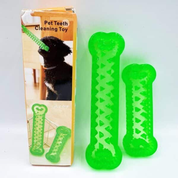 Pet Dog Teeth-Cleaning Toy Freshens Breath Easy to Clean Bone-Shaped Design Food-Filled Durable for Chewing
