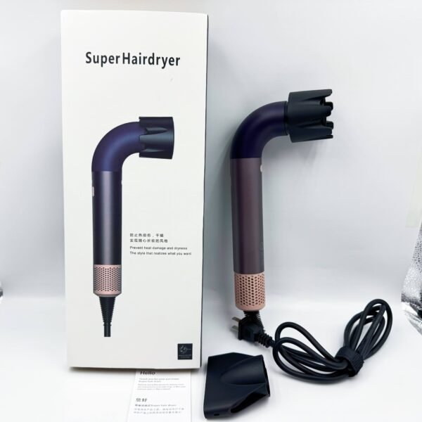 Curved-Tube Hair Dryer High-Speed, Blade-Free Negative Ion For Home, Hotel, and Salon Use
