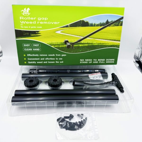 Wheel-Type Weed Cutter with Three-Section Weed Hook Stand-Up Weed Puller for Back-Friendly Weeding Landscaping Tool