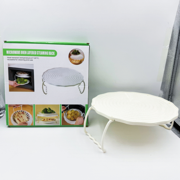 Microwave Food Heating Tiered Steaming Rack Tray Double-Layer Insulated Plate Shelf Kitchen Multi-Functional Steaming Basket