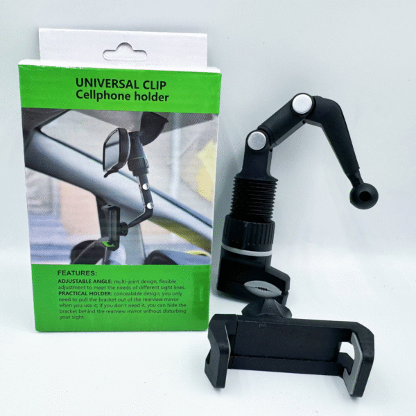 Car Rearview Mirror Mount for Navigation & Phone Secure Clamp-On Design Rotates Freely for Optimal Viewing Angle