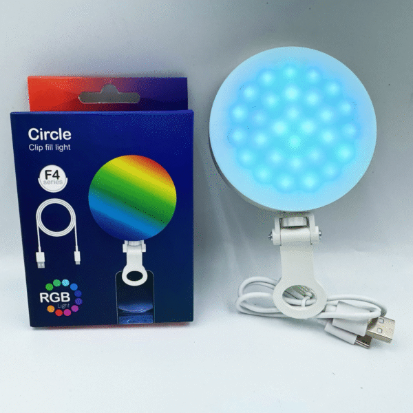 Circular Mobile Live Streaming Photography Pocket Light Desktop Beauty Enhancer with Three-Color Atmosphere Full-Color RGB Ambient Lighting