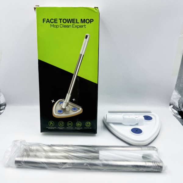 Window Cleaning Tool for Home Use - High-Rise Double-Sided Window Scrubber with Extra-Large Triangle Squeegee and Extended Telescopic Pole