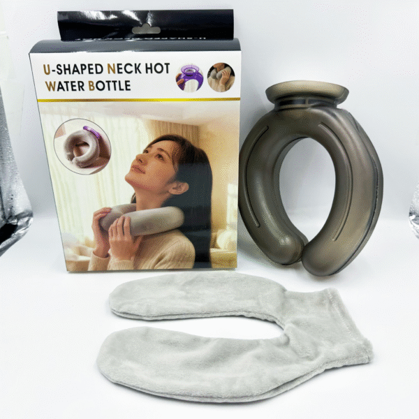 Cervical Hot Water Bottle U-Shaped Fillable Neck, Shoulder, and Head Warmer Thickened Anti-Burst Dual-Use Hot/Cold Compress