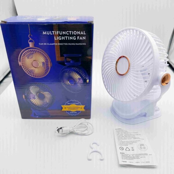2025 Clip Fan 5 Blade Desk Usb Rechargeable Charging Table Mini Desk Office Fan with Led Light