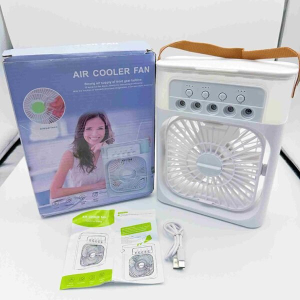 Summer air Cooling Humidifier Water air Cooler 3-in-1 Mini Portable Plastic Add Ice Fan With 7 Color Light