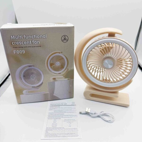 Portable Mini Outdoor LED Light Desk Fan Rechargeable with USB 5V Folding Moonlight Fan USB Rechargeable Mini Outdoor Fan