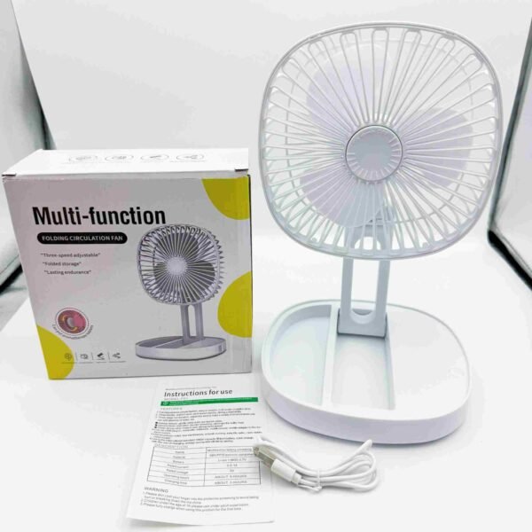2025 Folding Portable Fan Floor Standing Fan USB Rechargeable Wireless Telescopic Fans with Promotional Gift Box