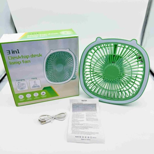Home Fans Portable Luminous Fan With Light Type-c Interface Can Stand or Hang Three Wind Speeds Small Table Fan