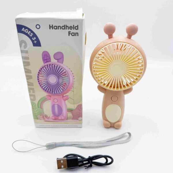 Hot-selling Cartoon Labubu Rabbit Handheld Fan, USB Rechargeable Mini Portable Electric Fan