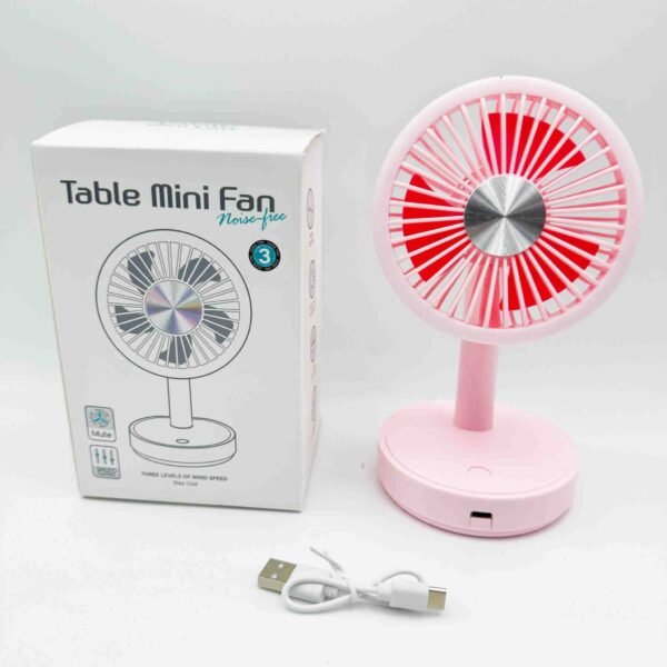 Portable Mini Table Fan Summer Cooling Air USB Rechargeable for Home Car Outdoor-Foldable Made of Plastic