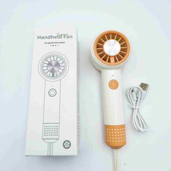 High-Value Color-Block Handheld Mini 1800mAh Lithium Long Battery Life Six-Speed Adjustable Hanging Rope Electric Fan
