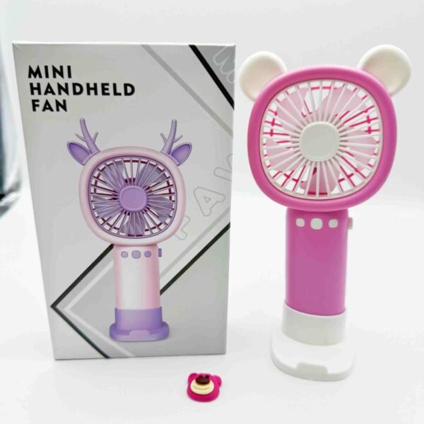 Children's Cartoon with Headdress Small Charging Fan Outdoor Portable Handheld Fan USB Charging Small Fan