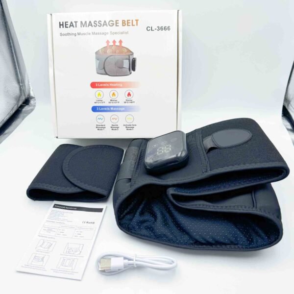 Red Light Therapy Pain Relief Waist Massage Belt Heating Men Women Cordless Electric Rechargeable Vibration Waist Back Massager