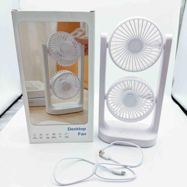 New Dual Motor Fan With Three-speed Adjustment and Multi-directional Rotating Wind Direction Type-c Power Supply Fan