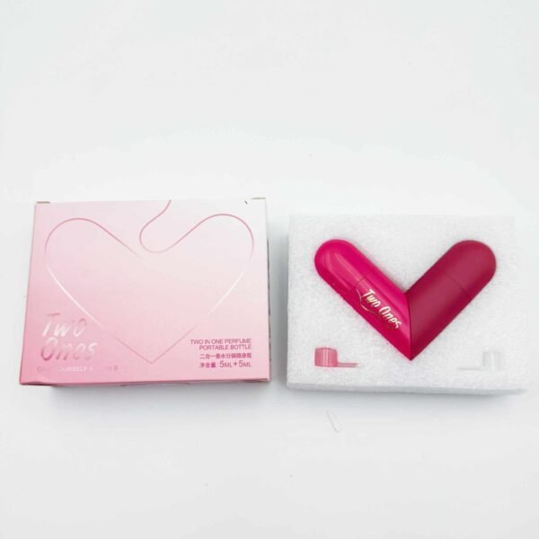 New Rotary Heart Two-tube Two-color love Lipstick Tube Lip Balm Empty Tube