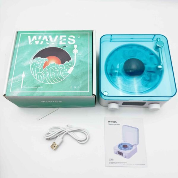 Hot Sale Waves Vinyl Player Bt Speaker With White Noise Retro Turntable Speaker Sleep Aid Vitrola Shaped Speaker With Rgb Light