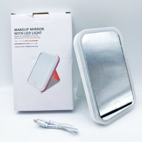 Plastic Double Rotation Suction Led Light Wall Mounted Bathroom Mirror with 5x Magnifier