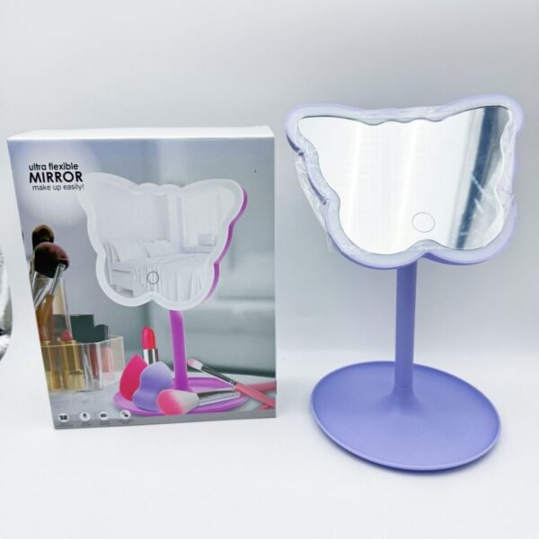 Factory Table Standing Cosmetic Light Glass Mirror Make up Spiegel Met Led Licht With pink Frame Touch Screen for Bedroom