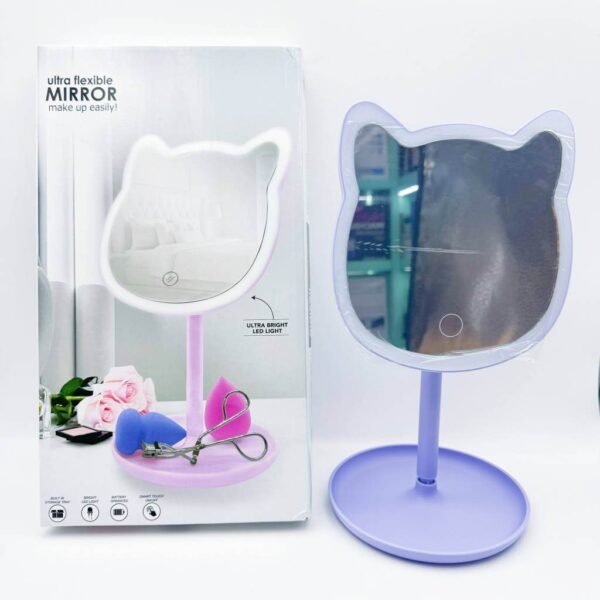 Portable Reflection Standing Animal Glass White Cosmetic Mirror HD Makeup Espejos With Led Lights for Desk Table Mirror Set