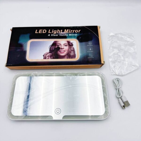 Rechargeable Led 3 Colors Light Car Sun Visor Vanity Mirror With Lights Travel Makeup Mirror Car Vanity Mirror