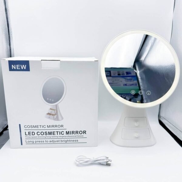New Dresser Mirror with Drawer Rechargeable LED Make-up Mirror with Three Tone Light