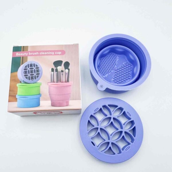 Silicone Makeup Brush Cleaner Cup Portable Folding Makeup Brush Holder Multifunction Makeup Brush Cleaner Mat