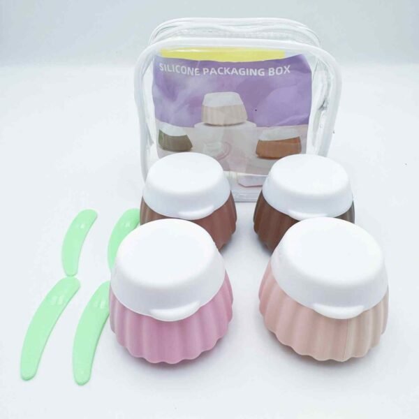 Portable Leak Proof Travel Accessories Travel Size Cosmetic Makeup Containers Silicone Cream Jars with Lid for Cosmetic Makeup