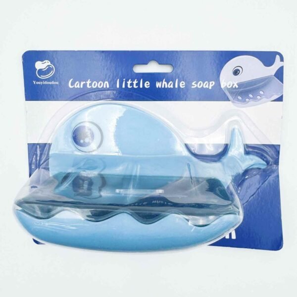 Whale-Shaped Wall Mounted Plastic Soap Rack Fashionable Perforation-Free Bathroom Drain Soap Box Storage Rack