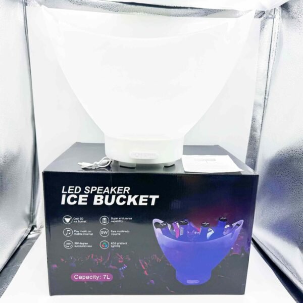 Bluetooth Luminous Ice Bucket 7L Subwoofer Wine Bucket LED Light Small Speaker Camping Ice Bucket