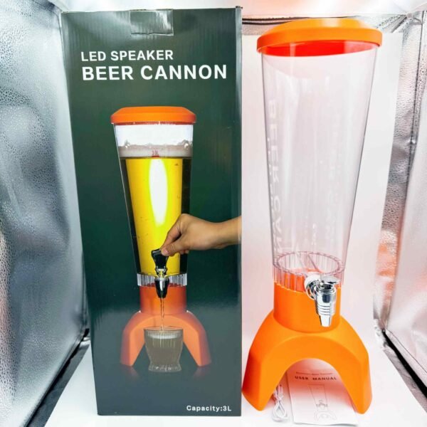 Plastic with Music Speaker 3L Beer Tower Beer Dispenser Self-service Beverage Dispenser with Ambient Light for Outdoor Activities