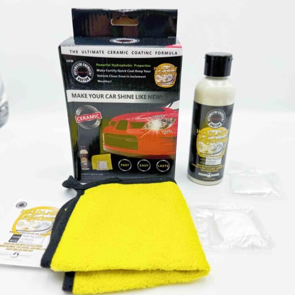 All-in-One Headlight Restoration Kit Quick Car Wash Cleaning Works All Lenses Plastic Surfaces Including Dull Yellow Lamps RVs