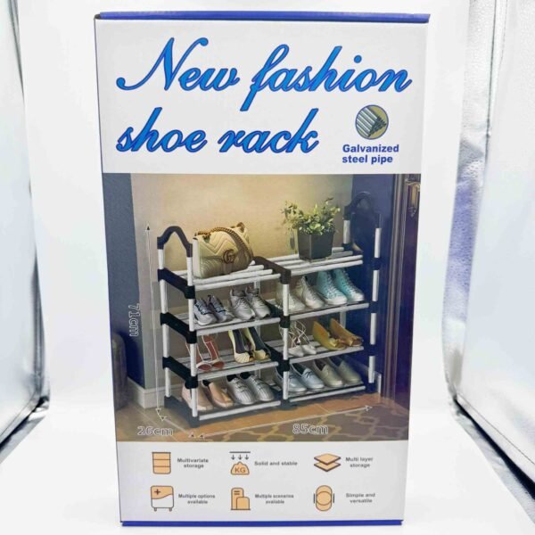 Large Capacity 4/5 Tiers Entryway Shoe Rack Storage Organizer Elegant Designs Iron Expandable Shoe Rack