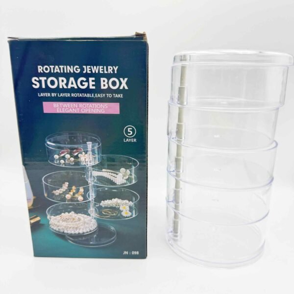 Jewelry Boxs Creative Clear Rotatable Plastic Jewelry Container Case Earrings Ring Box Multi-Function Jewelry Storage Box